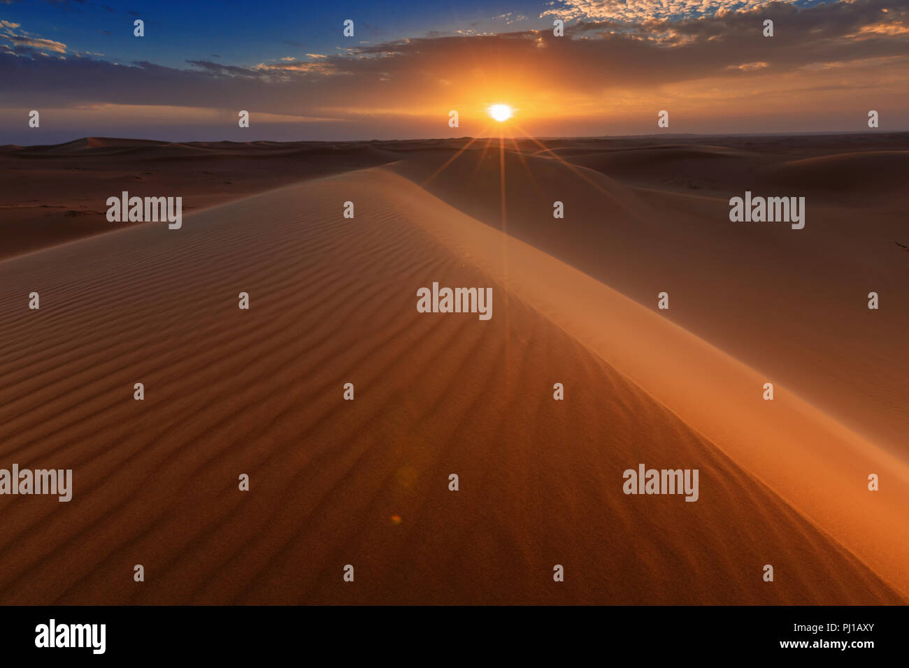 Desert sunset, Riyadh, Saudi Arabia Stock Photo