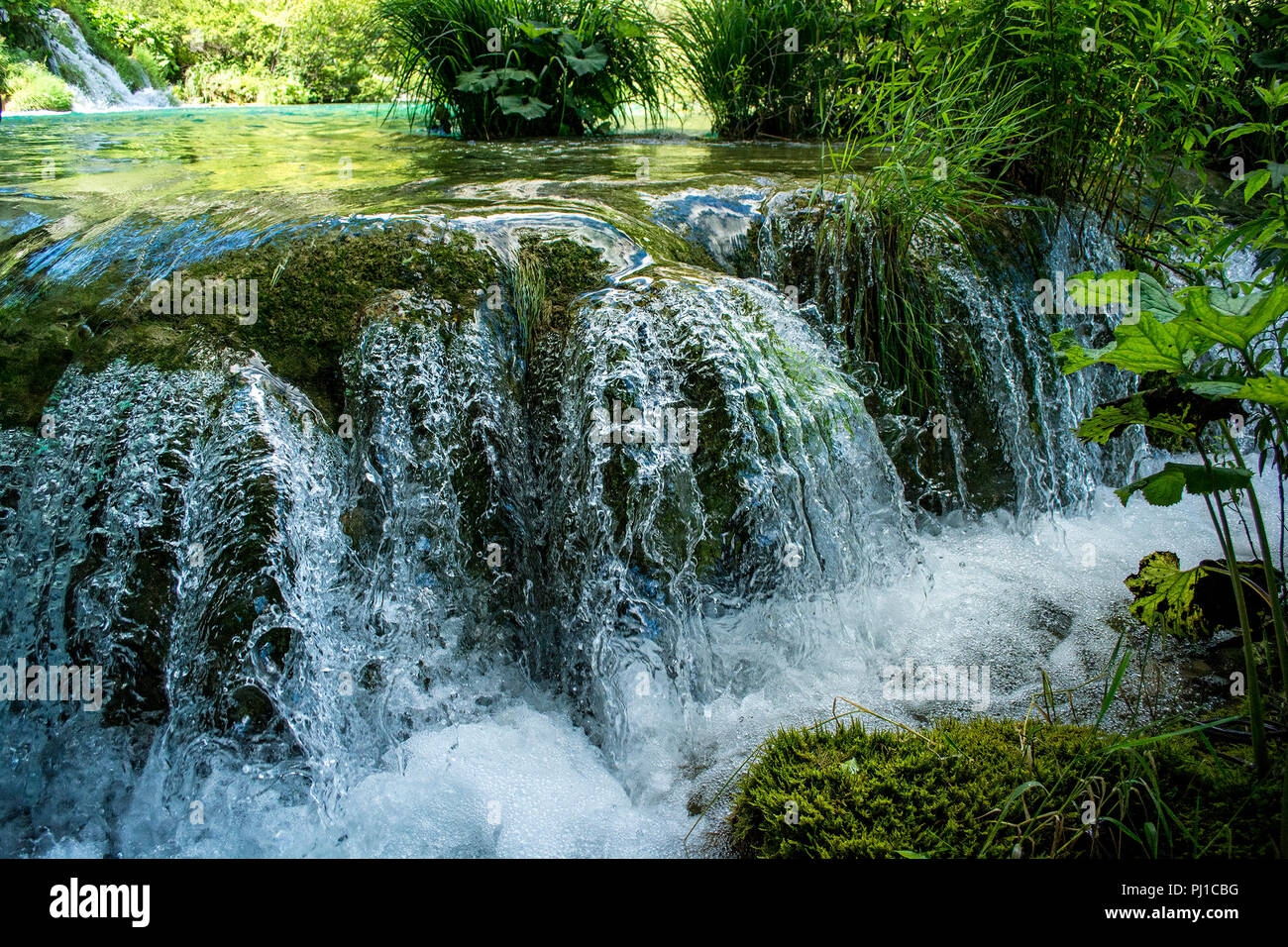 Waterfall, Plitvice Lakes National Park, Croatia Stock Photo
