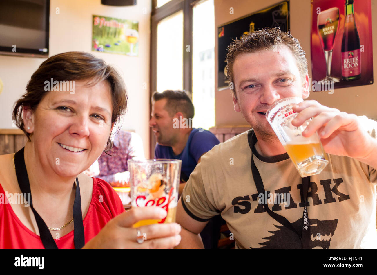 Antwerp Belgium guided beer tour Stock Photo Alamy