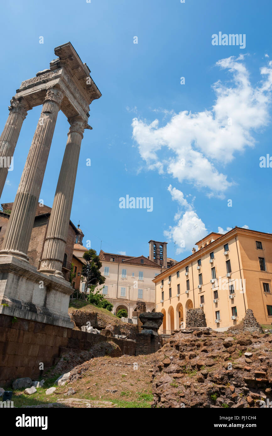 Temple of Apollo Sosianus (Templi di Apollo Sosiano e di Bellona) ruins in Rome, Italy Stock Photo
