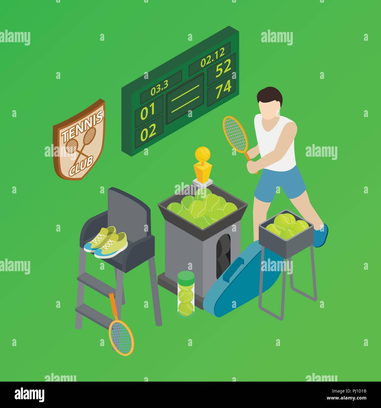 Tennis concept clip art, isometric style Stock Vector Image & Art - Alamy