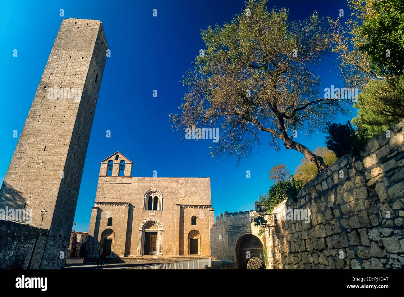 Italy Lazio Tarquinia - Santa Maria Di Castello Church Stock Photo