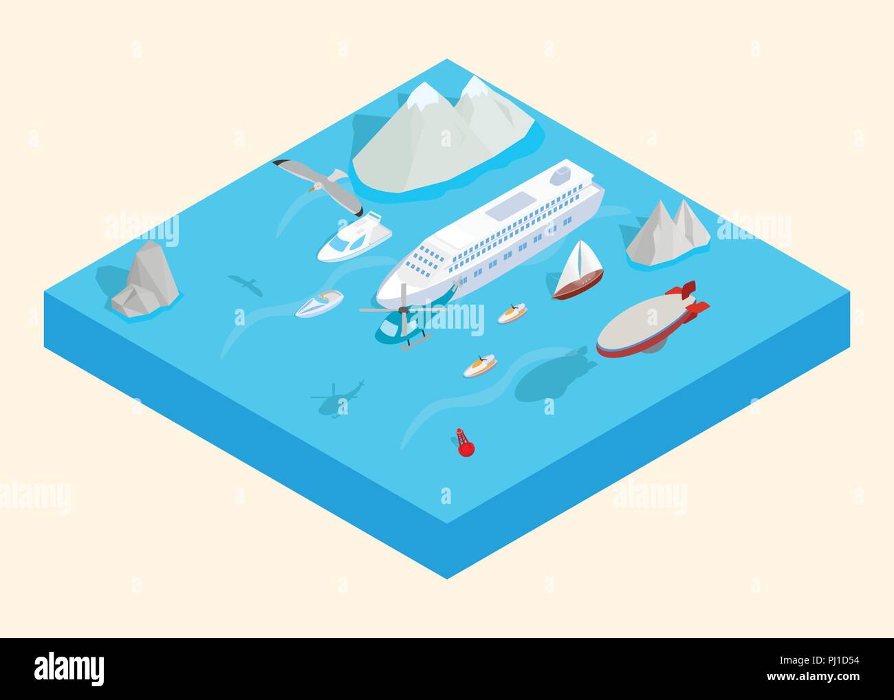 Sea cruise clip art, isometric style Stock Vector Image & Art - Alamy