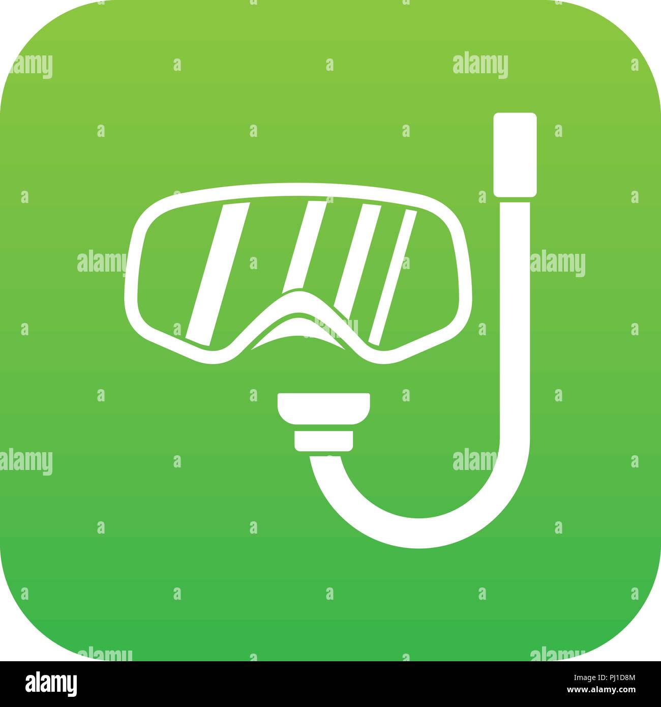 Goggles and tube for diving icon digital green Stock Vector Image & Art ...