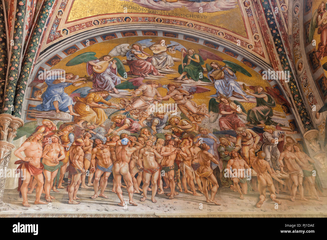 Fresco painting by Luca Signorelli (1499), Orvieto Cathedral, Orvieto, Umbria, Italy