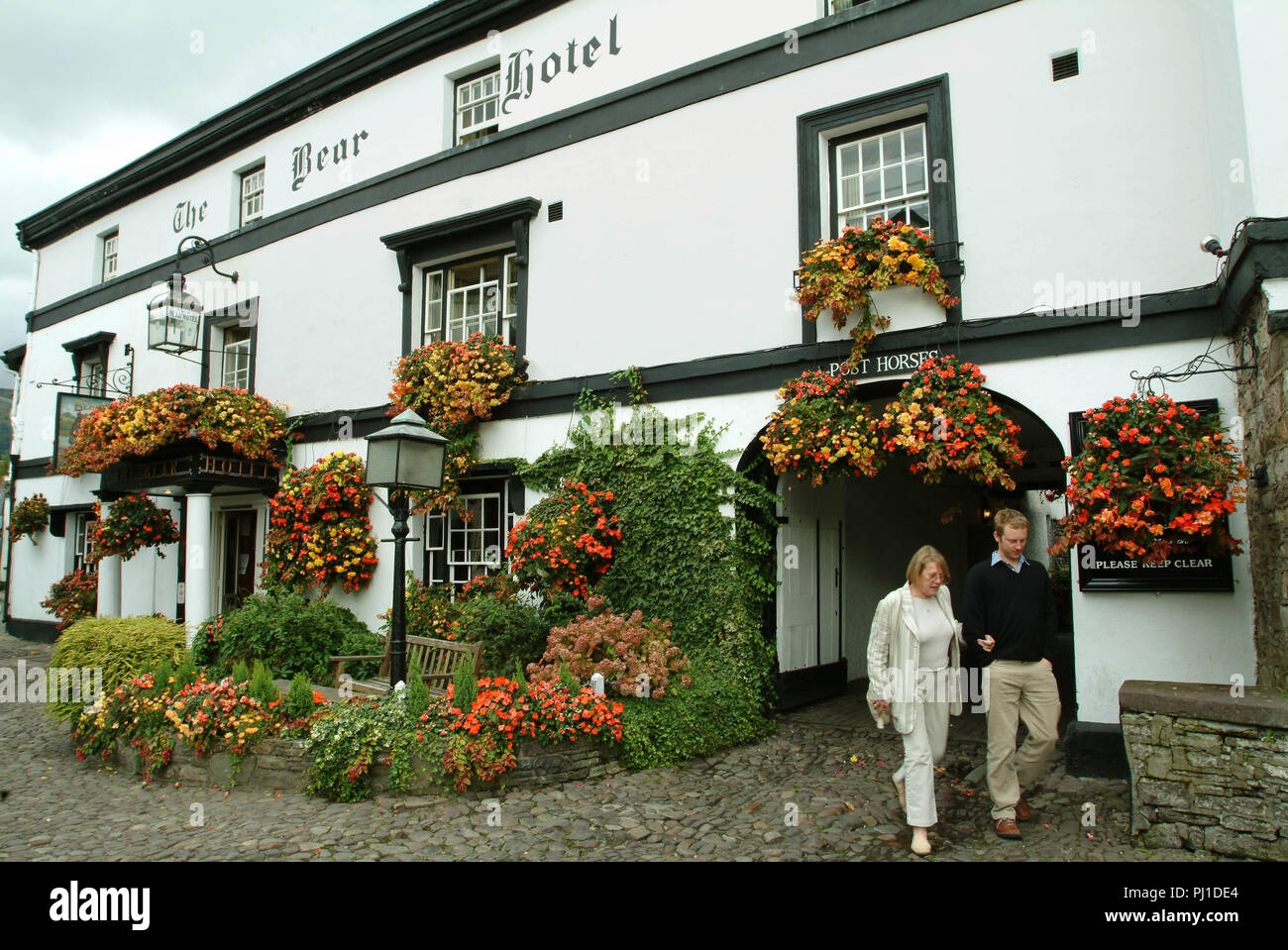 The Bear Hotel  at Crickhowell, Wales, UK Stock Photo