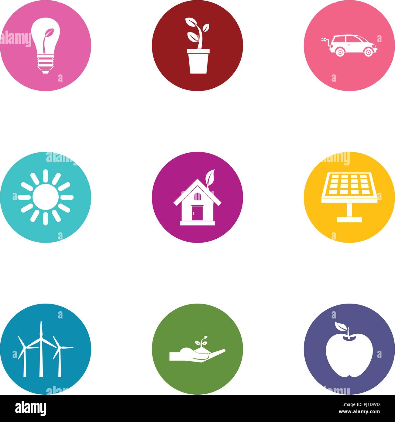 Heat energy icons set, flat style Stock Vector Image & Art Alamy