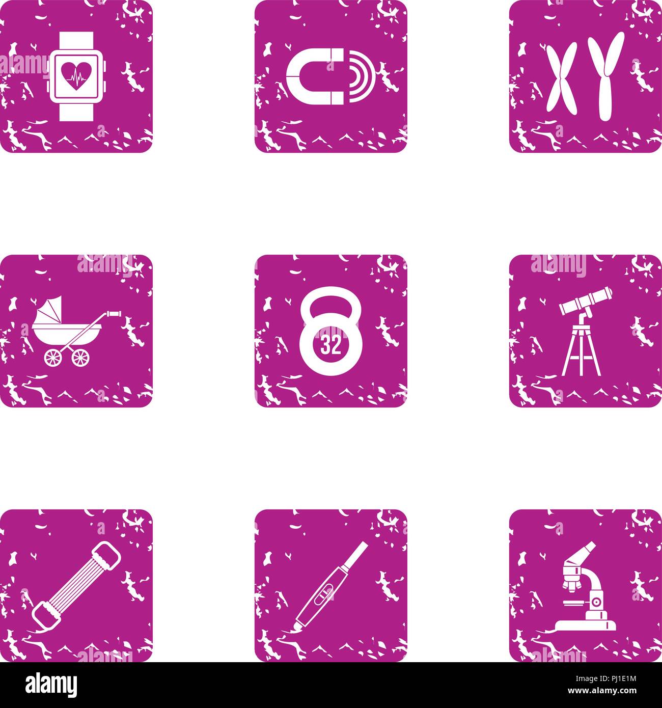 Children moment icons set, grunge style Stock Vector Image & Art - Alamy