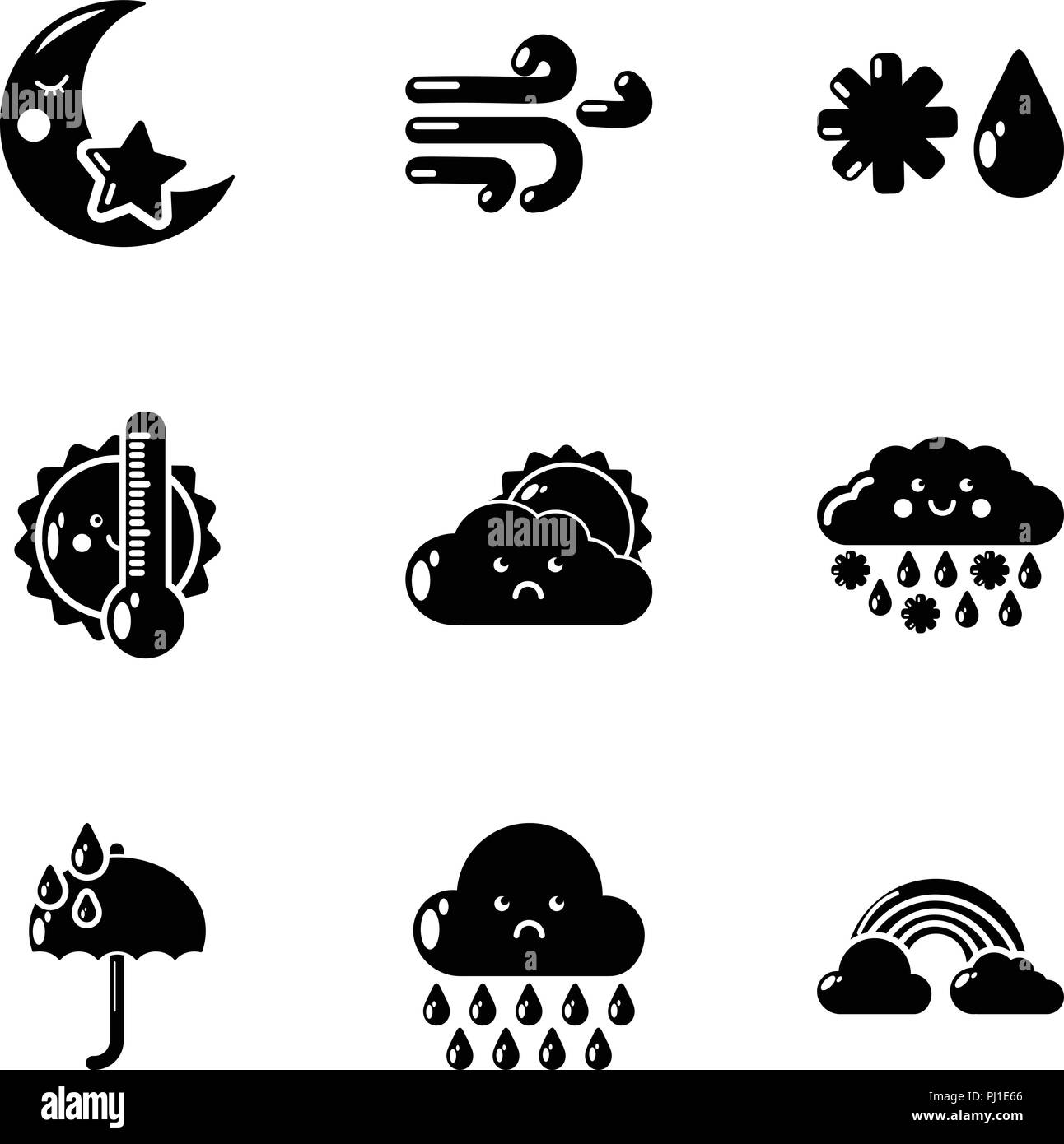 Damp weather icons set, simple style Stock Vector Image & Art Alamy