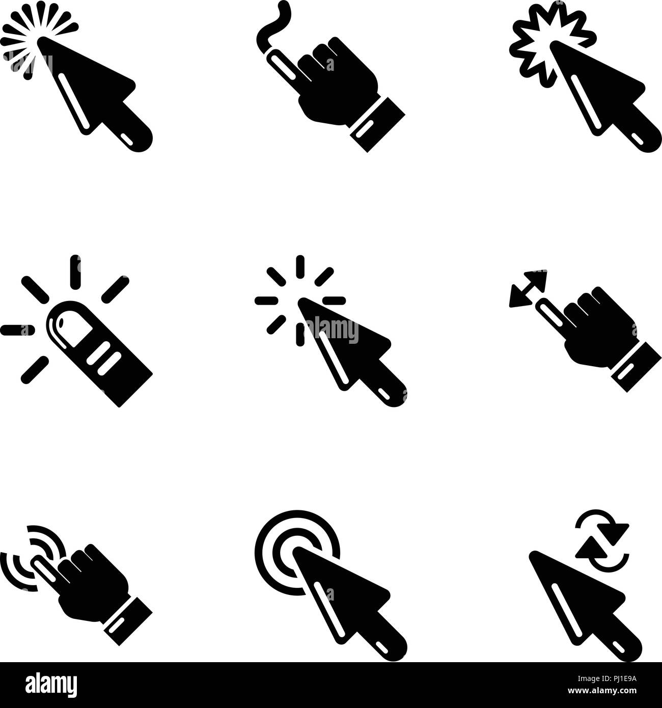 Button click icons set, simple style Stock Vector Image & Art Alamy