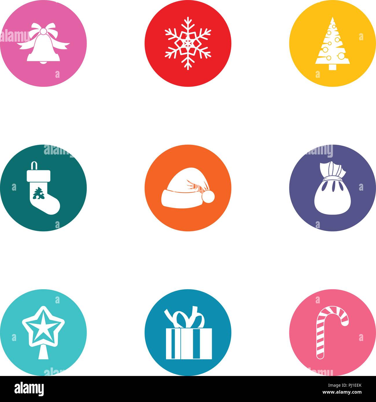 Snowflake icons set, flat style Stock Vector Image & Art - Alamy