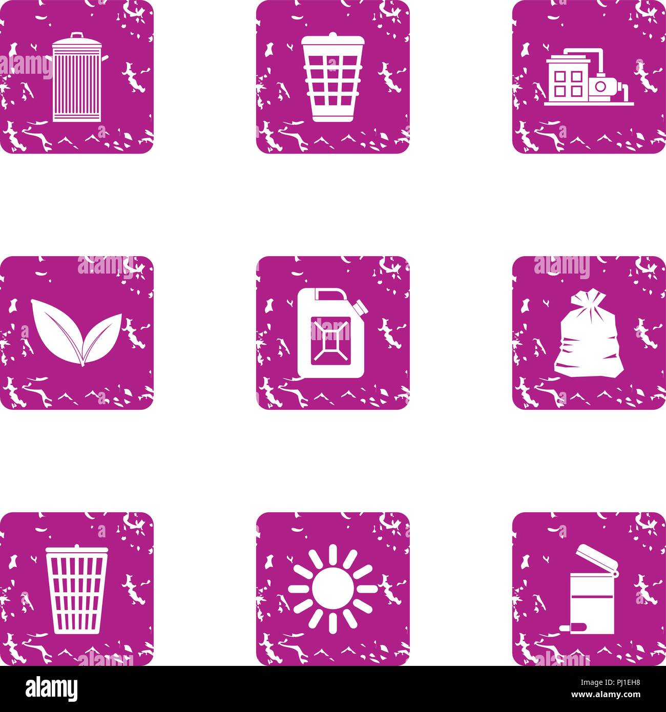Sump icons set, grunge style Stock Vector