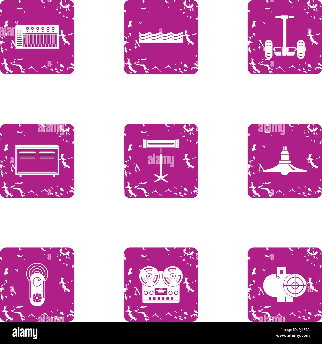 Modern recreational icons set, grunge style Stock Vector Image & Art ...
