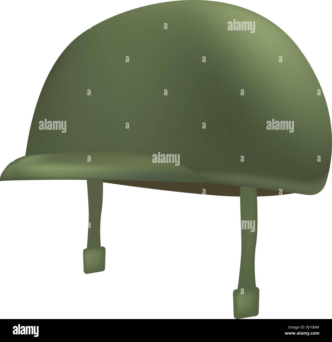 Green helmet mockup, realistic style Stock Vector