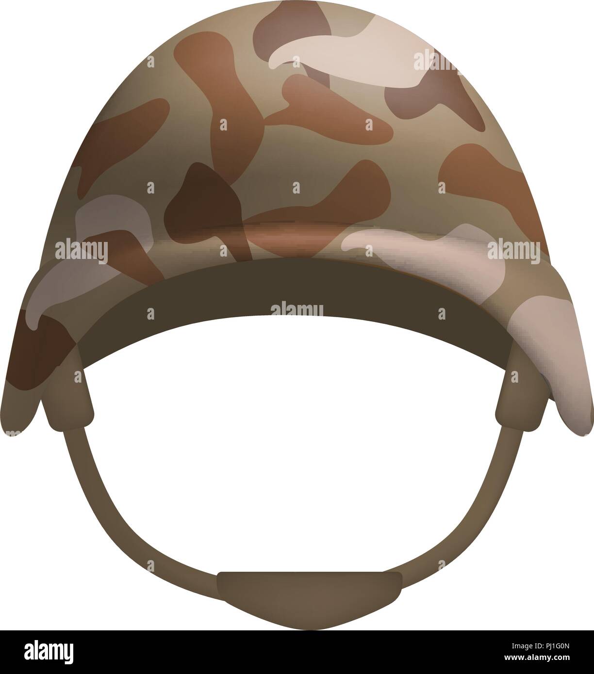 Desert camo helmet mockup, realistic style Stock Vector