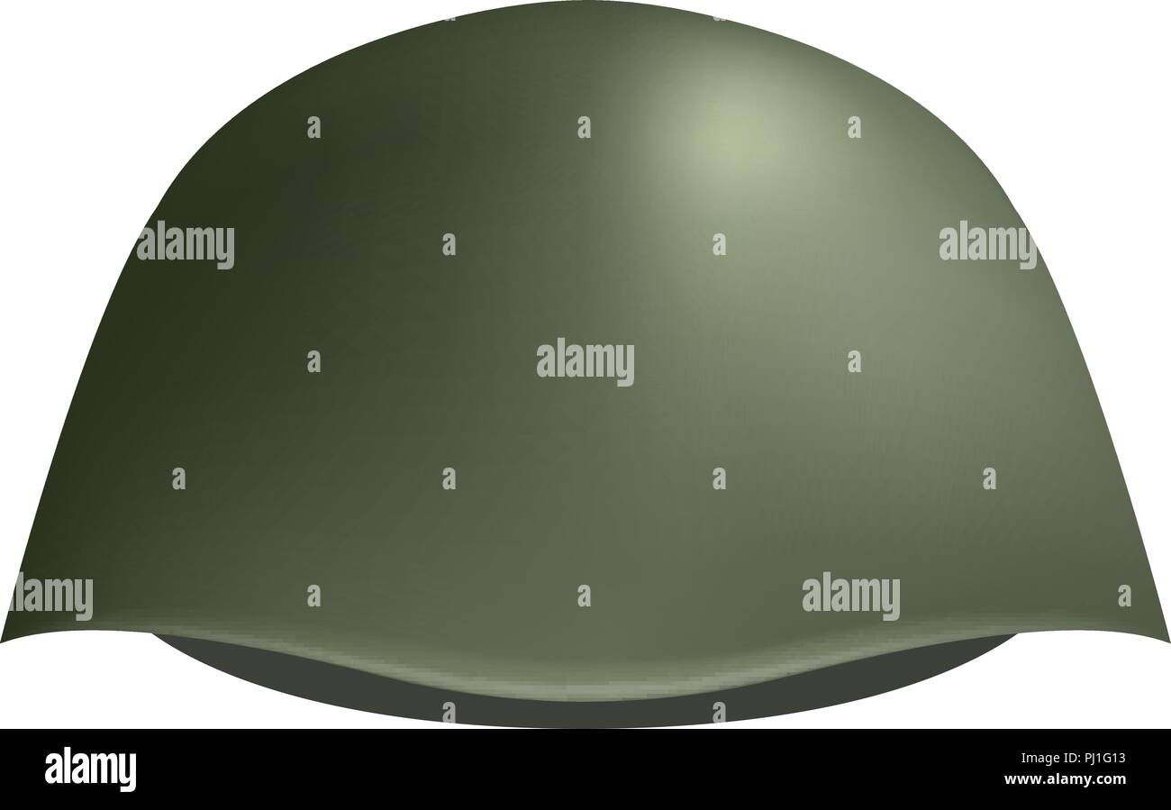 Old war helmet mockup, realistic style Stock Vector