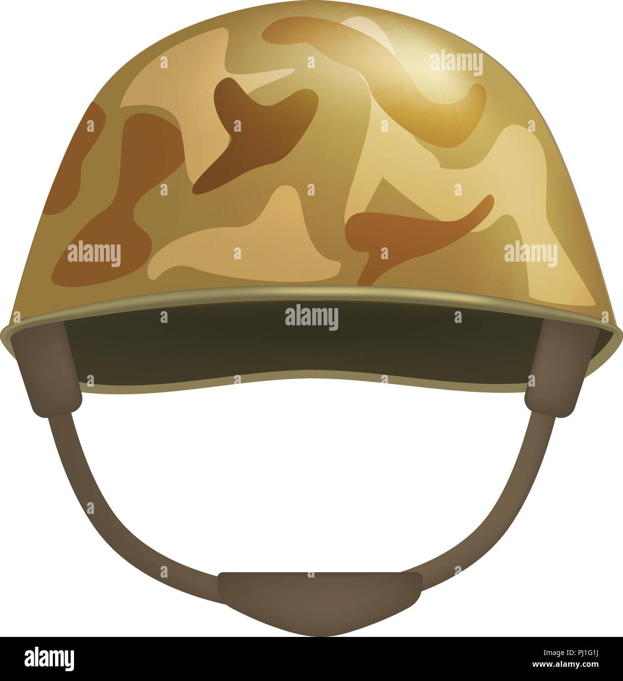 Khaki helmet mockup, realistic style Stock Vector
