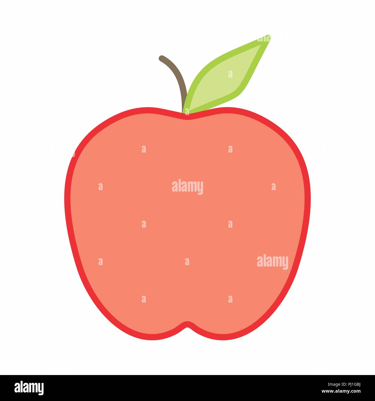 A colorful illustration of an isolated apple on white background Stock Vector
