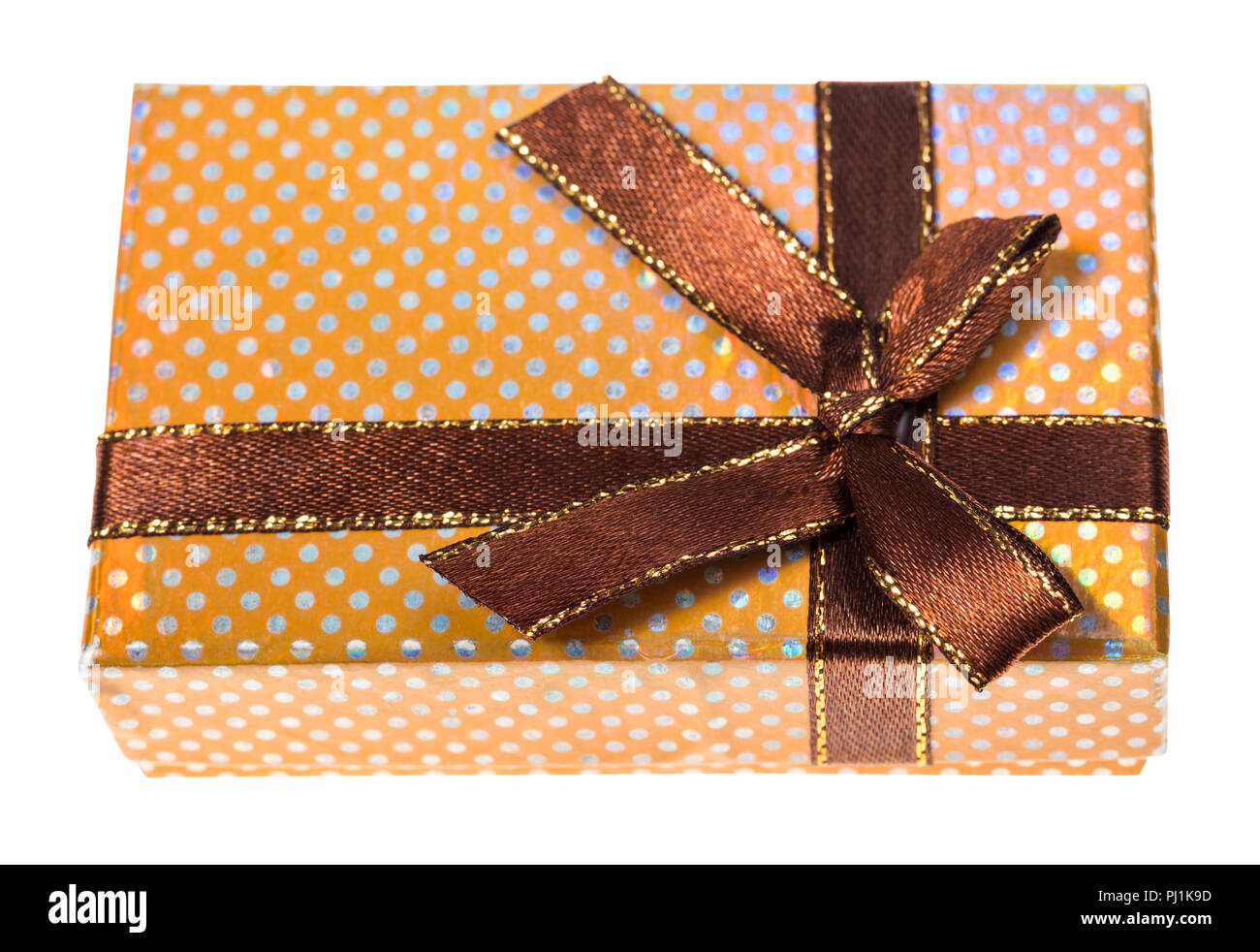Download Shiny Yellow Gift Box Tied By Brown Ribbon With Bow Cutout On White Background Stock Photo Alamy Yellowimages Mockups