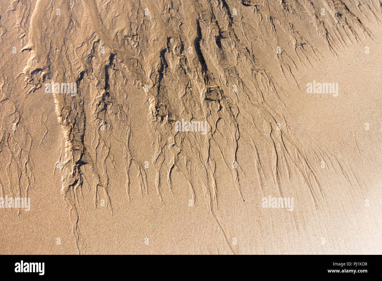Sand Patterns at Seaham Hall beach, Durham, UK Stock Photo