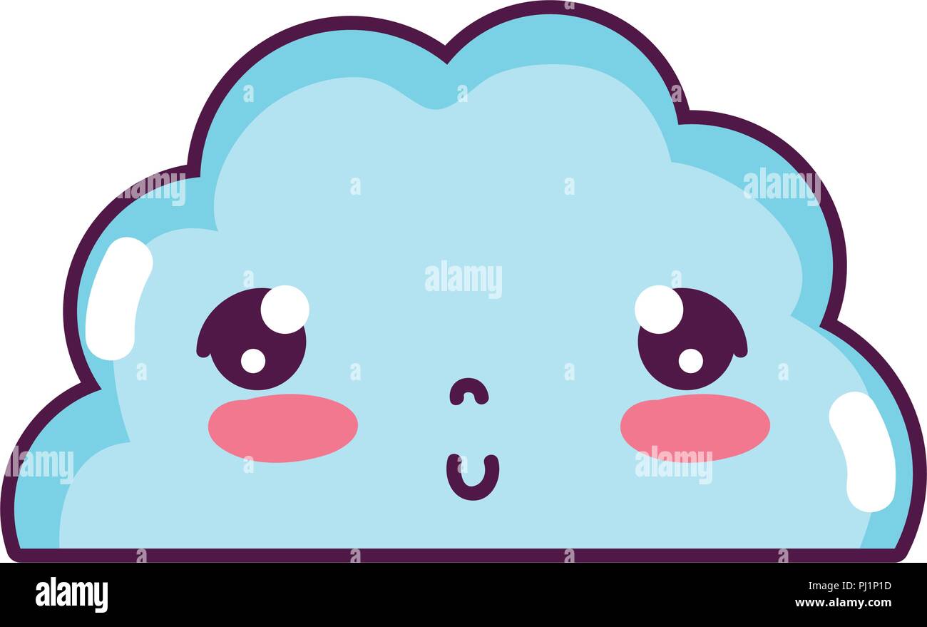 kawaii cute fluffy cloud weather Stock Vector Image & Art - Alamy