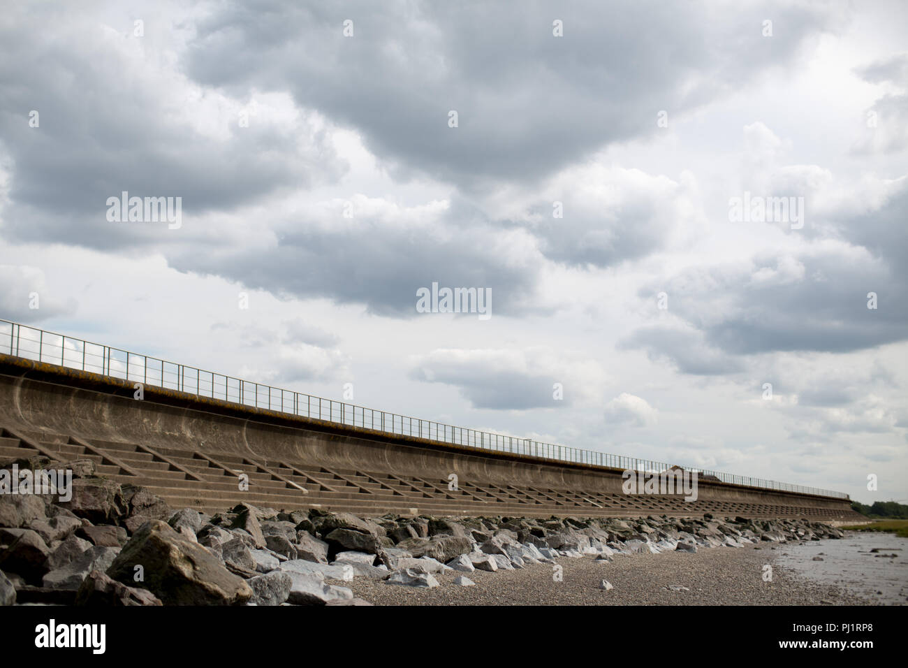 The sea wall at Severn Beach, a point on the heritage trail on the