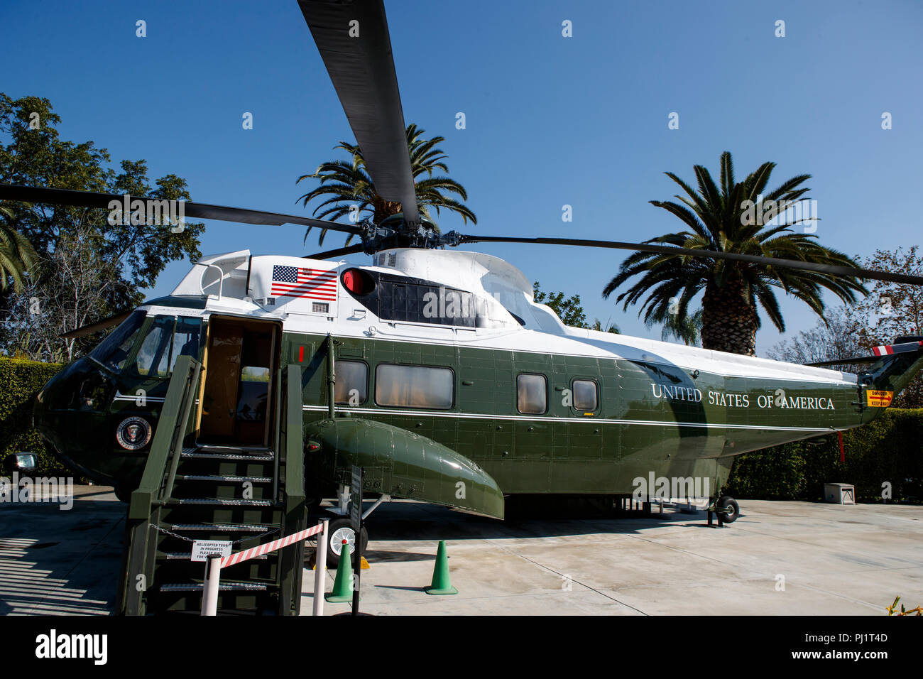Sikorsky VH 3A 'Sea King' (bureau number 150617), Marine One / Army One, The Richard Nixon Presidential Library and Museum, Yorba Linda, California, United States of America Stock Photo