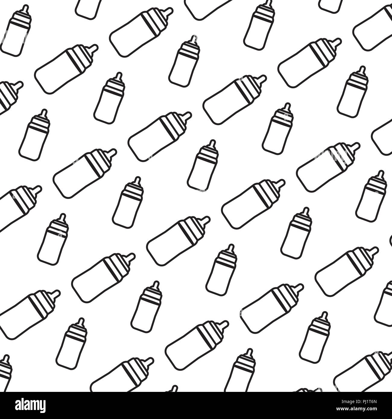 line plastic bottle feeding object background Stock Vector
