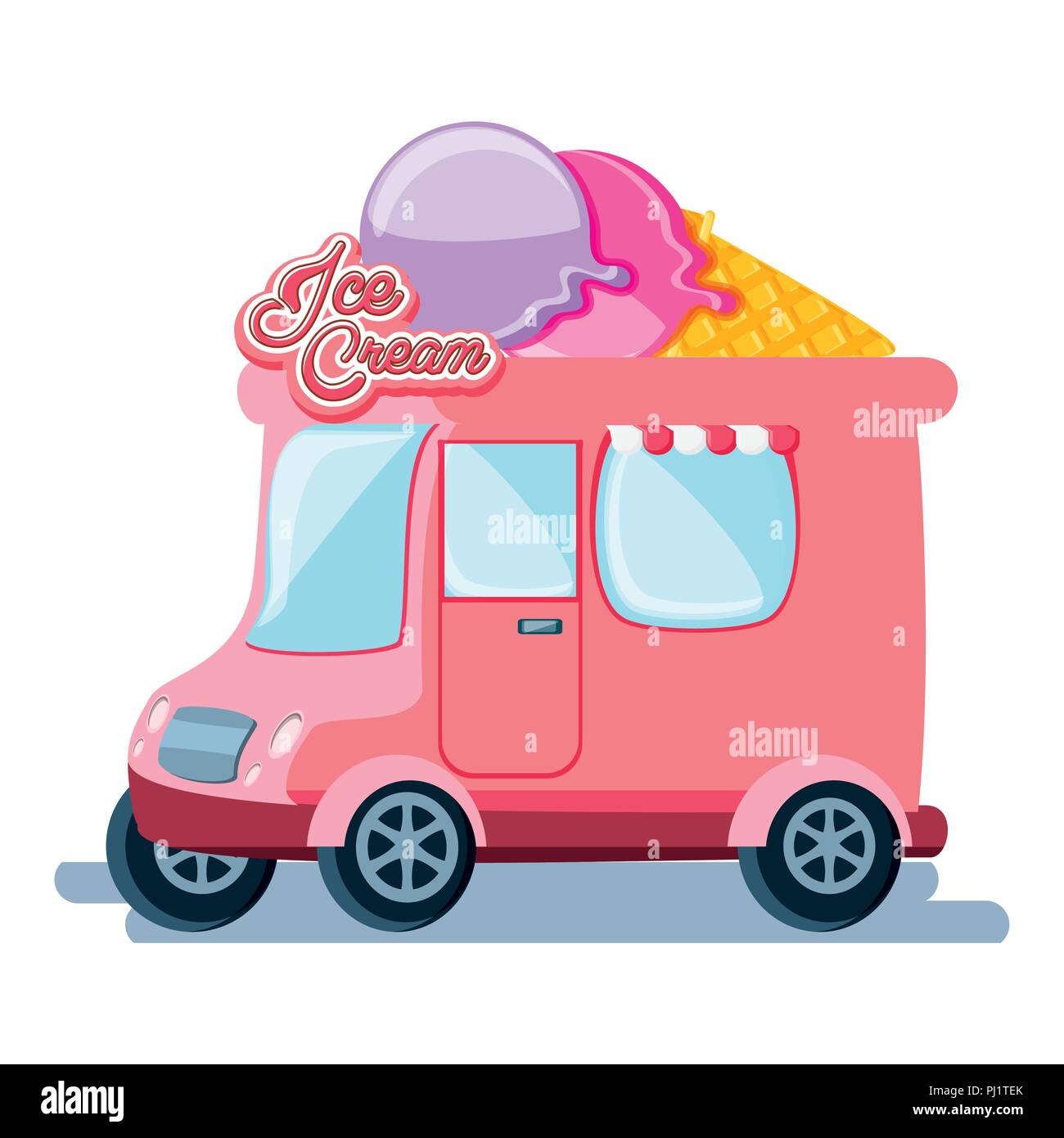Ice Cream Shop Van Vector Illustration Design Stock Vector