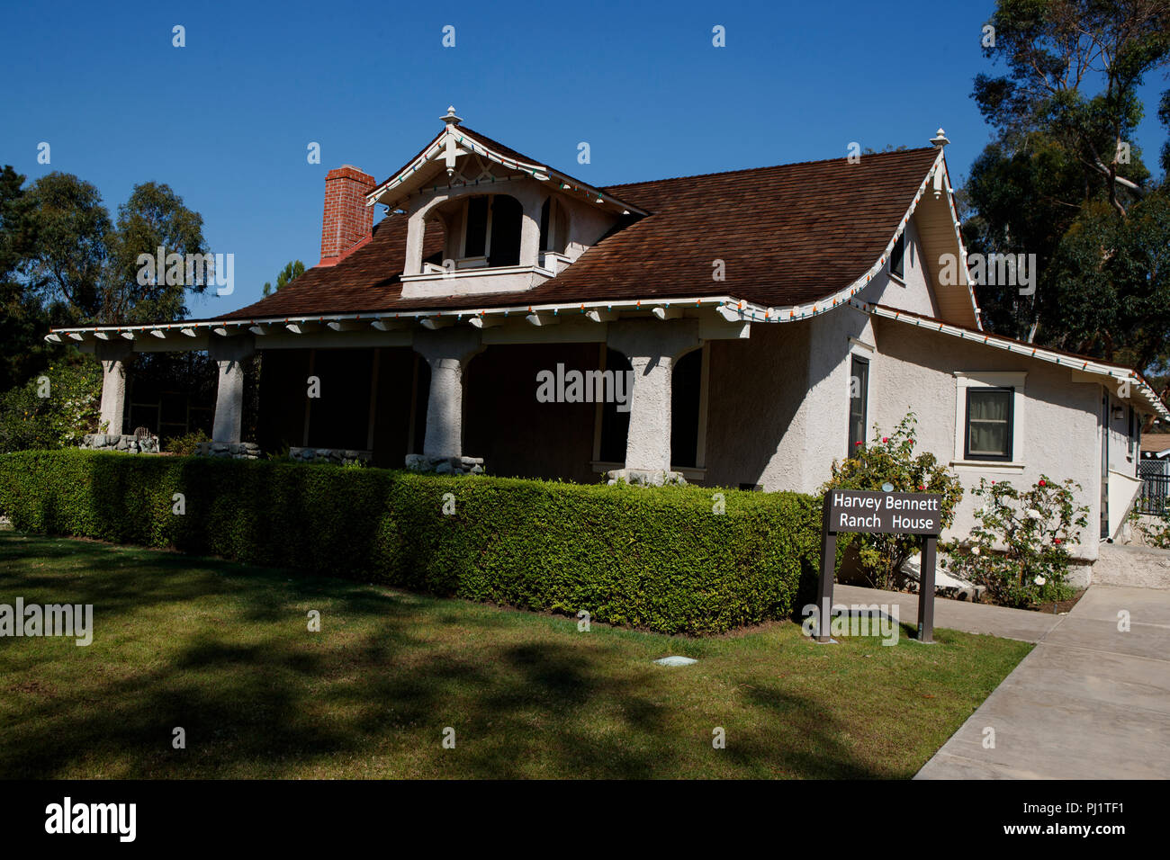 Harvey Bennett Ranch House at the Heritage Hill Historical Park, Lake Forest, California, United States of America Stock Photo