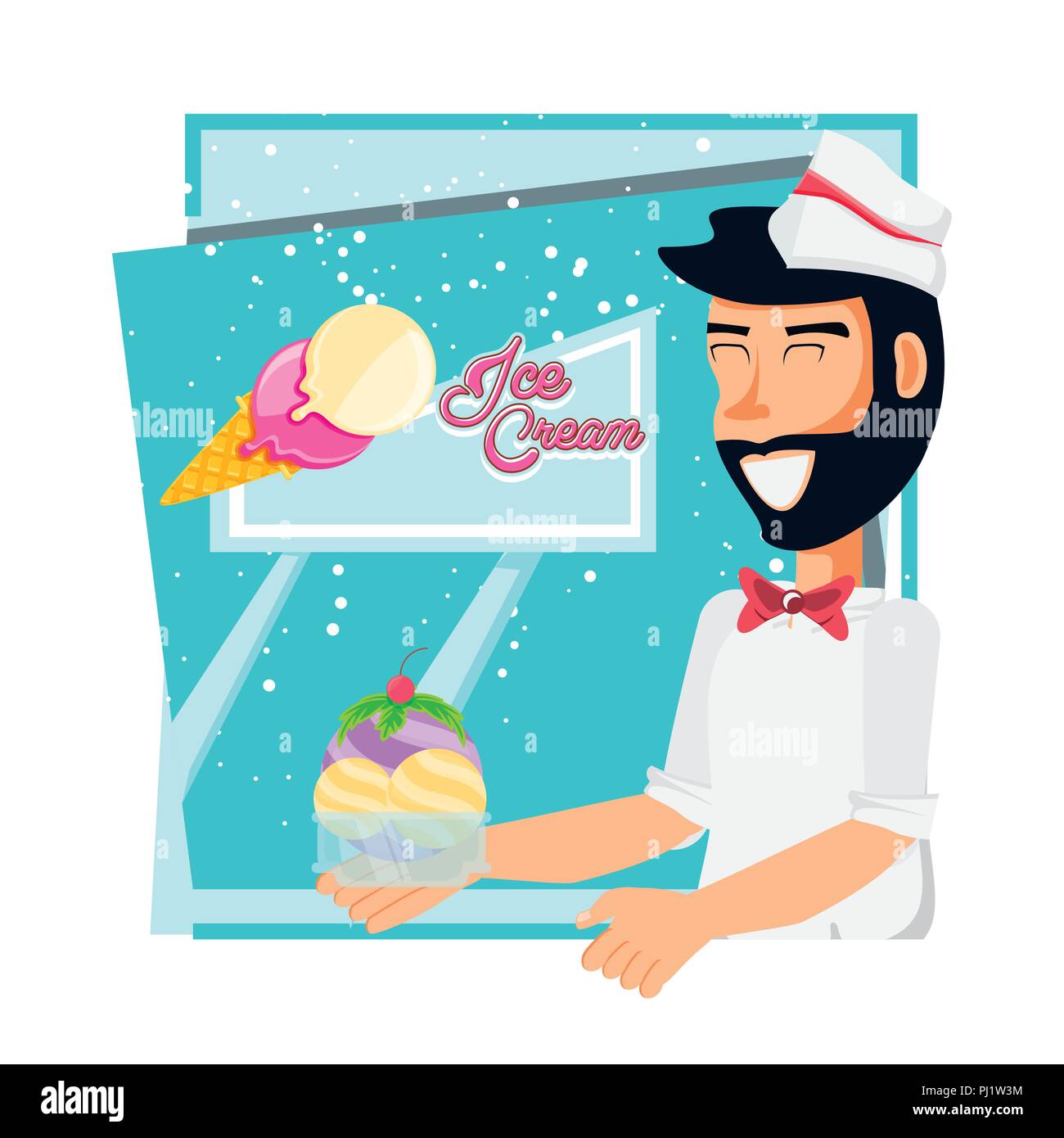 Ice cream man hat Cut Out Stock Images & Pictures Alamy
