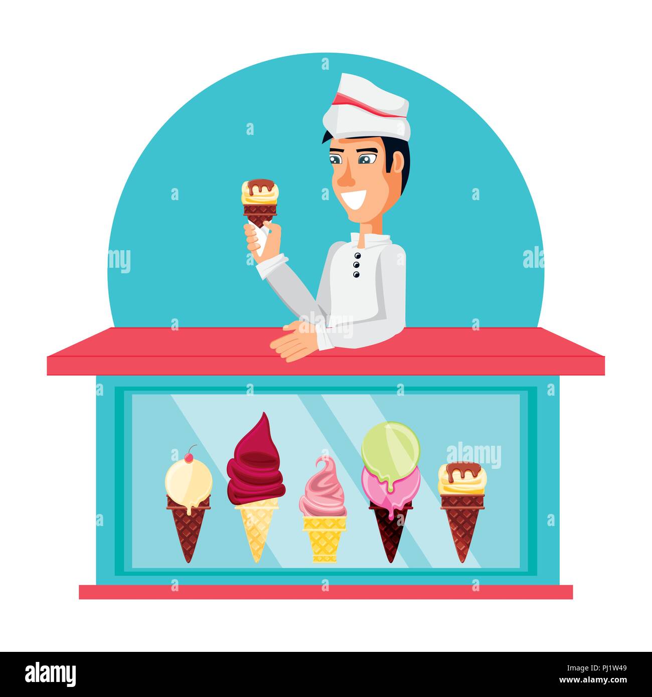 Brand New Ice Cream Cone Salesman Adult Costume
