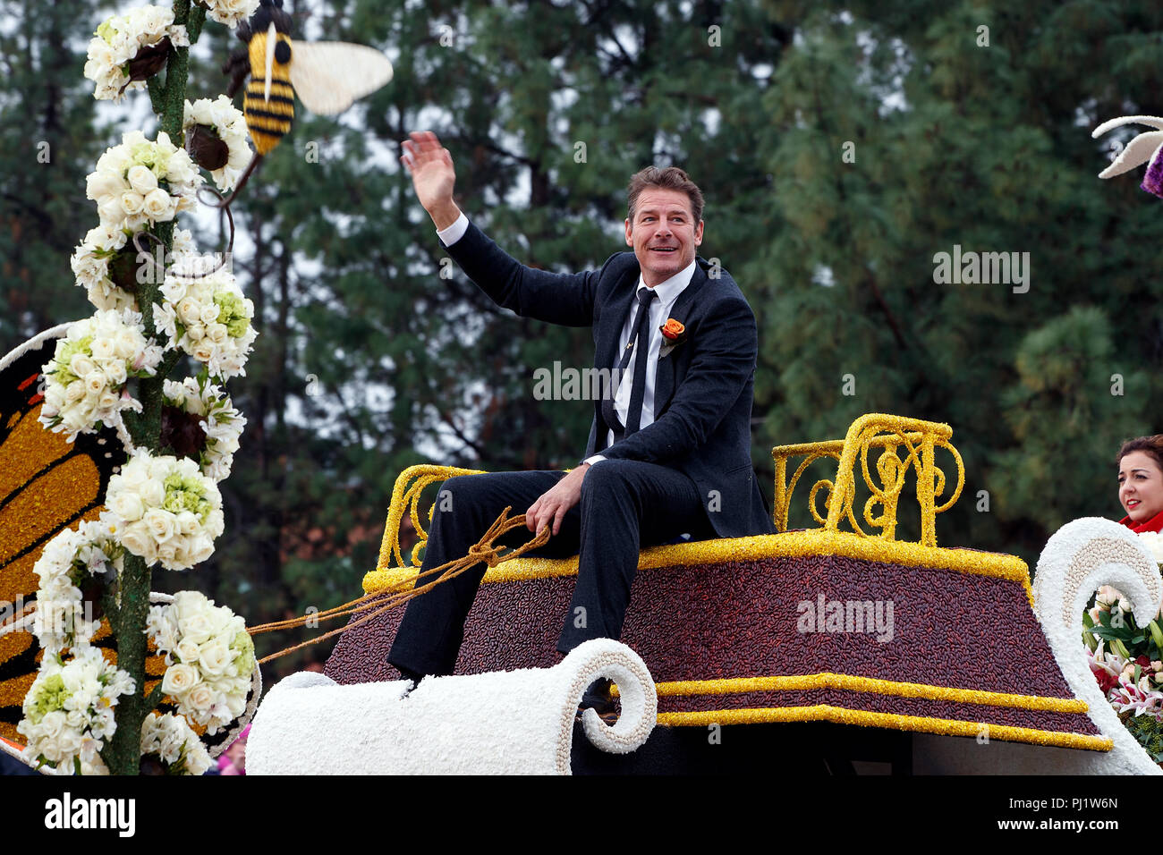 Television actor Ty Pennington, 2017 Tournament of Roses Parade, Rose Parade, Pasadena, California, United States of America Stock Photo