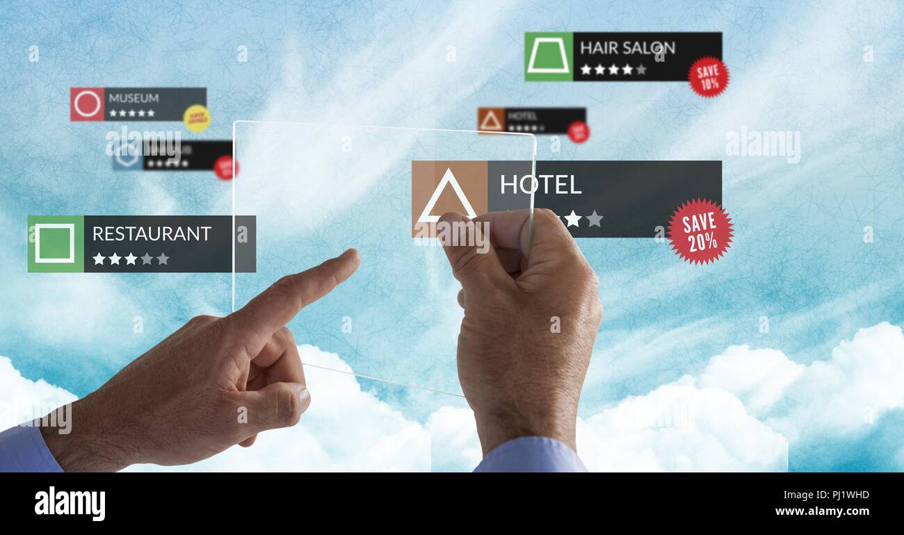 App review locations in augmented r Stock Photo Alamy