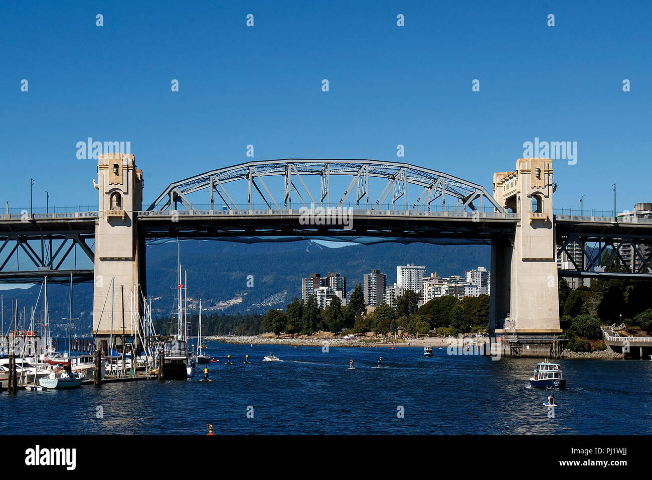 Granville Street Bridge, Granville Island, Granville, British Columbia, Canada Stock Photo