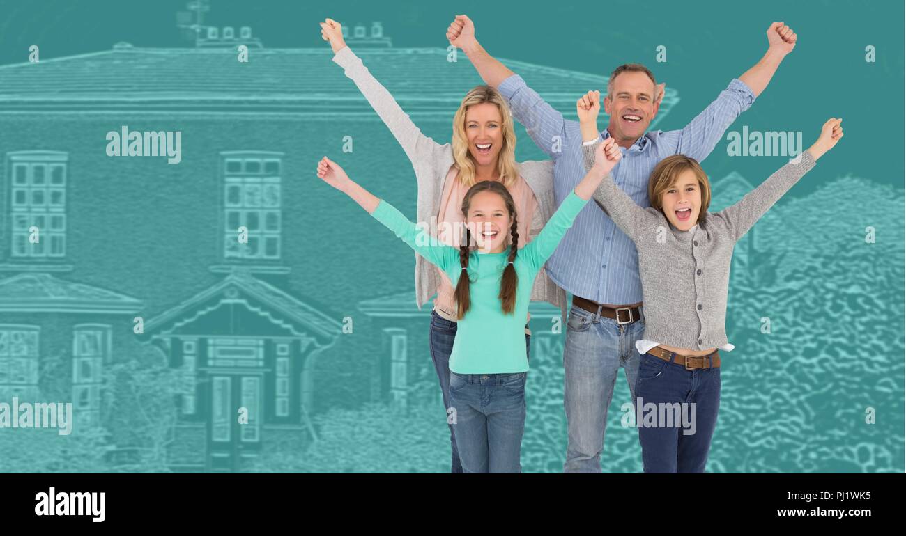Black family smiling outside house hi-res stock photography and images ...