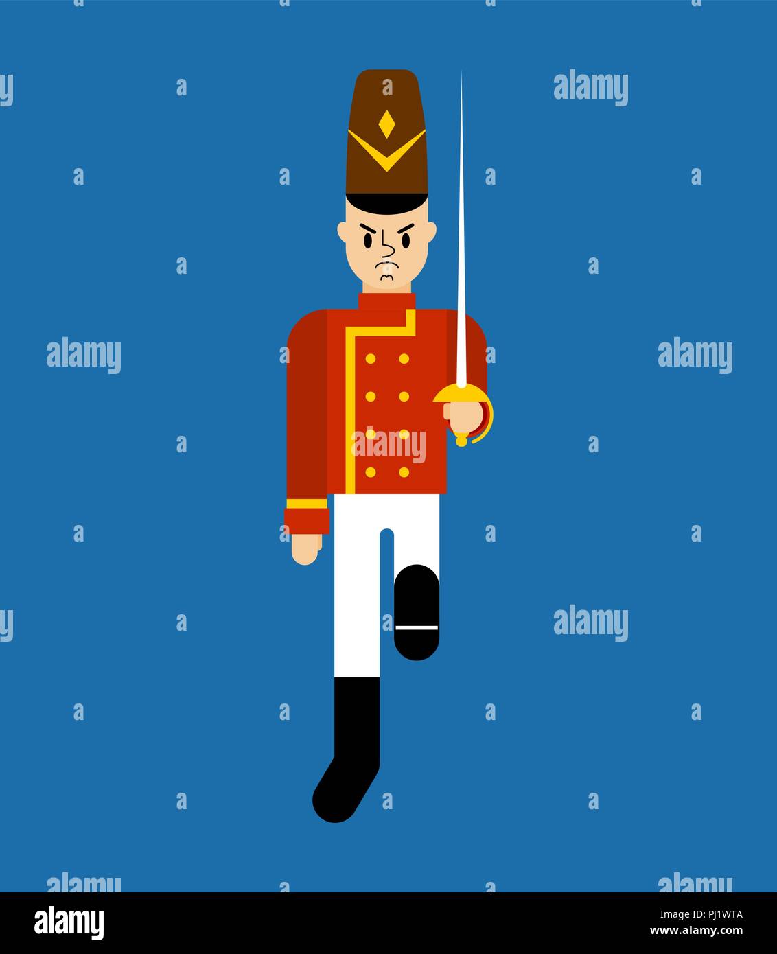 Toy soldier Guardsman plaything isolated. Vector illustration. Stock Vector