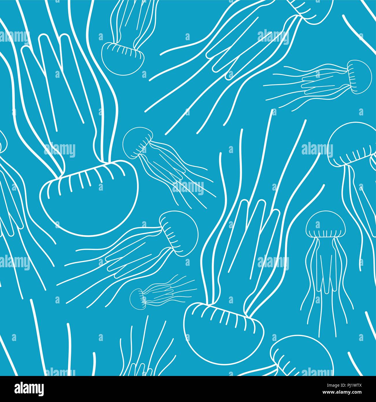 Jellyfish pattern seamless. Marine animal background Vector Stock ...
