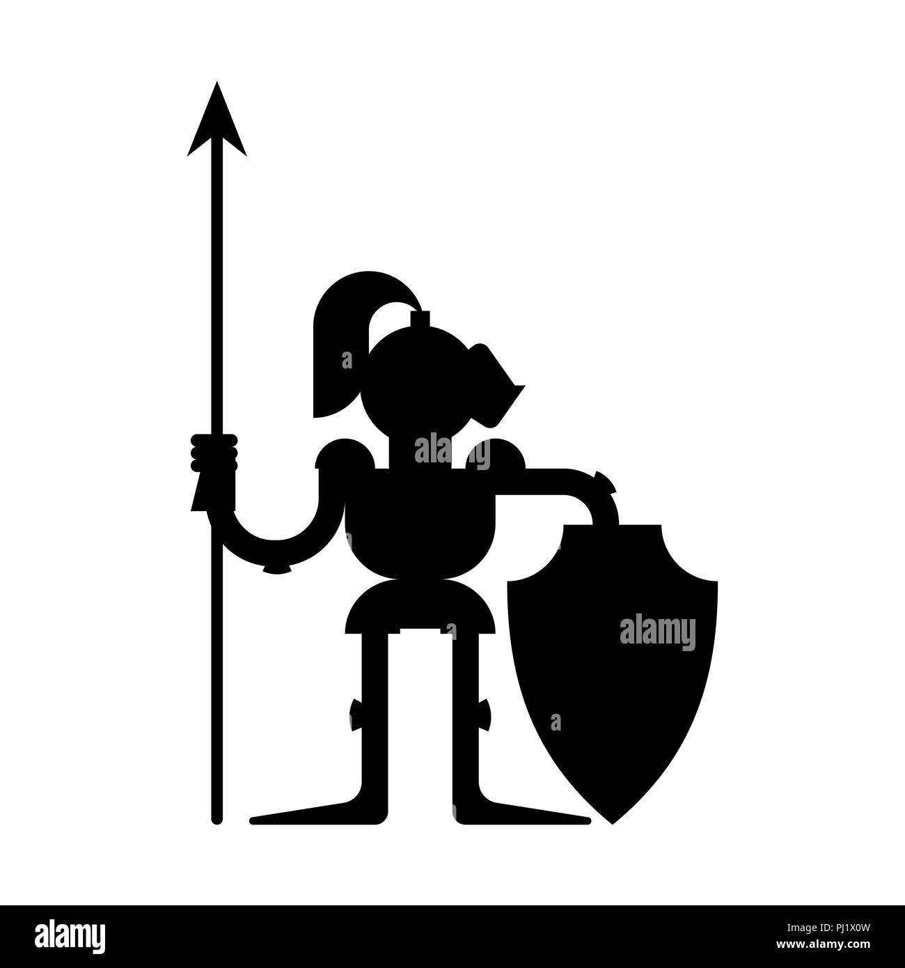 Knight silhouette. Armor warrior. Medieval soldier Vector illustration Stock Vector