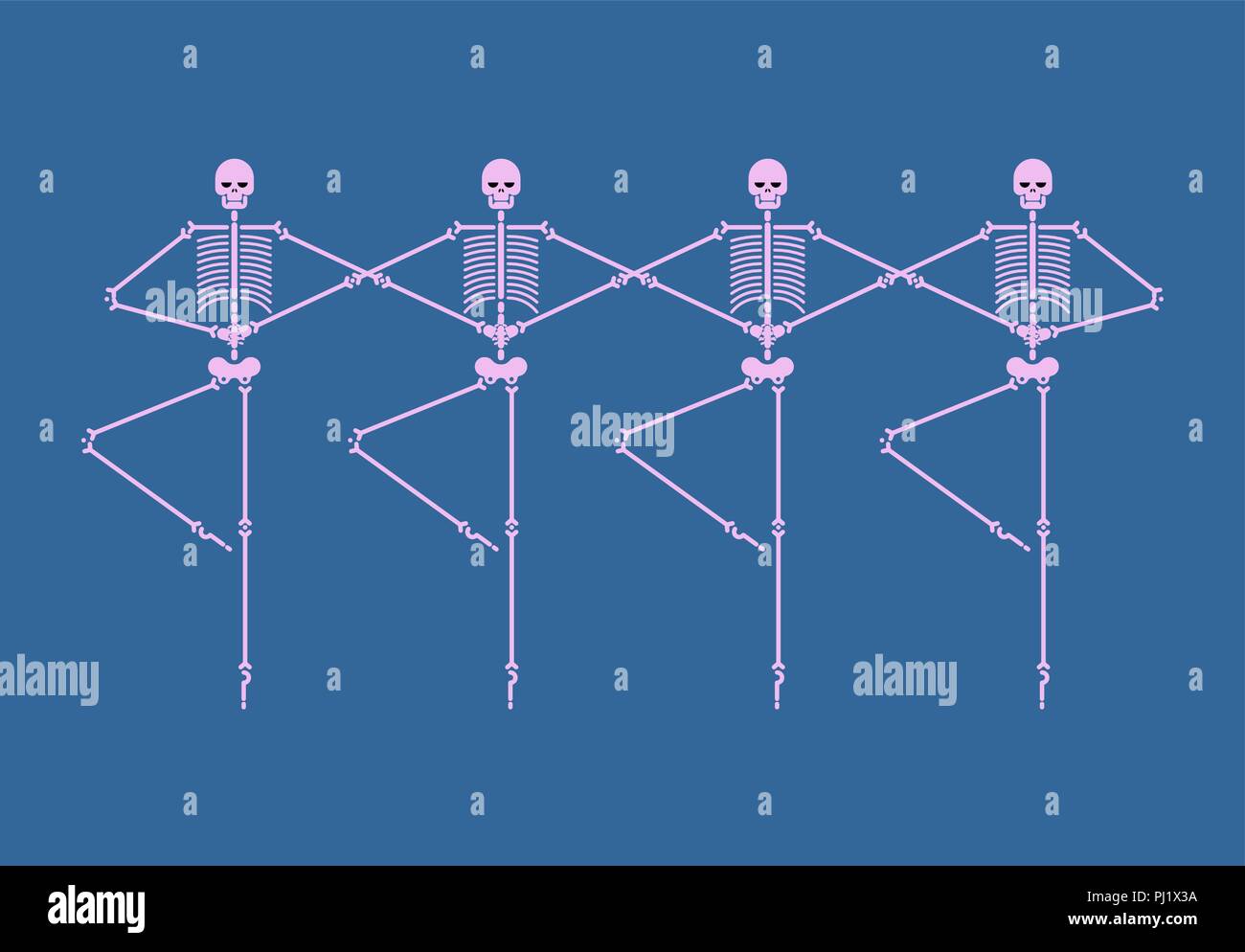 Skeleton ballerina isolated. Skull and bones ballet. Halloween Vector ...