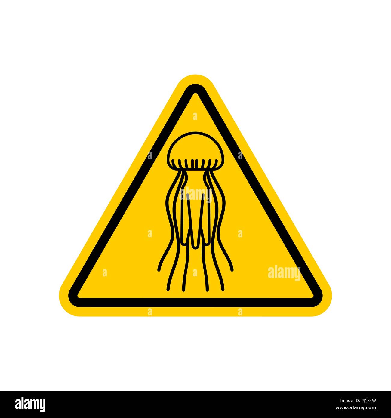 Warning Sign Jellyfish Danger Stock Photos & Warning Sign Jellyfish