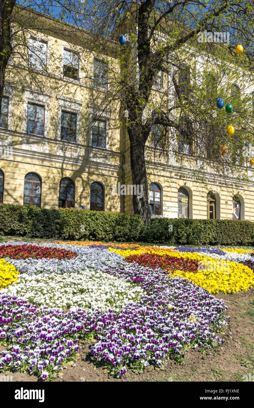 VELIKO TARNOVO, BULGARIA -  APRIL 11, 2017: Spring view of Faculty of Fine Arts at Veliko Tarnovo University, Bulgaria Stock Photo