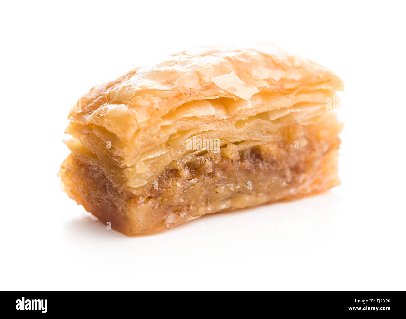 Sweet dessert baklava isolated on white background. Stock Photo