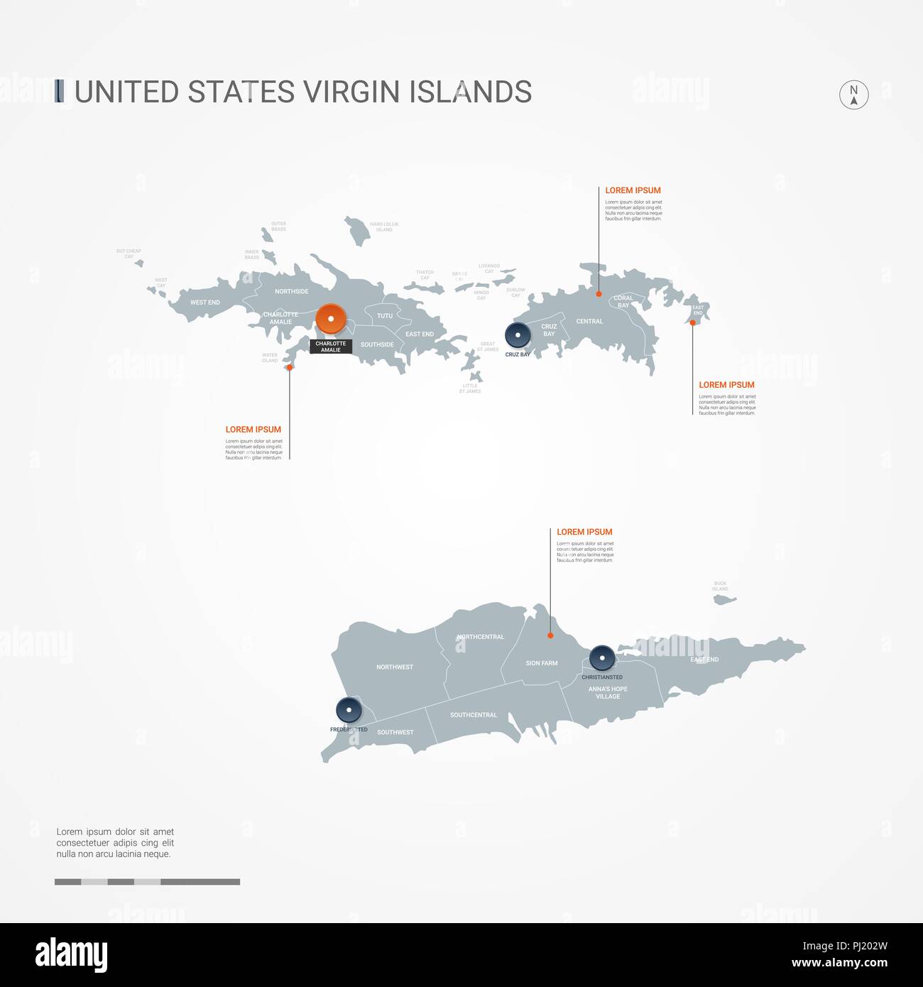 Virgin Islands Map With Borders Cities Capital And Administrative Virgin Islands Map With Borders Cities Capital And Administrative Divisions Infographic Vector Map Editable Layers Clearly Labeled PJ202W