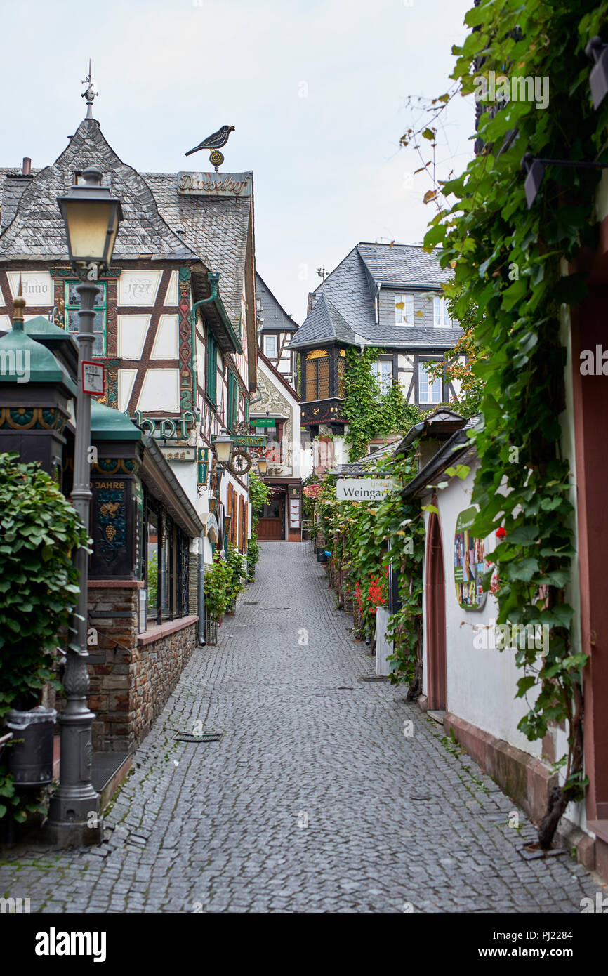 Drosselgasse, cobbled alley in Rüdesheim am Rhein Stock Photo Alamy