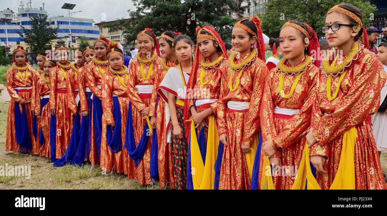 Kathmandu, Nepal. 3rd Sep, 2018. Girls 