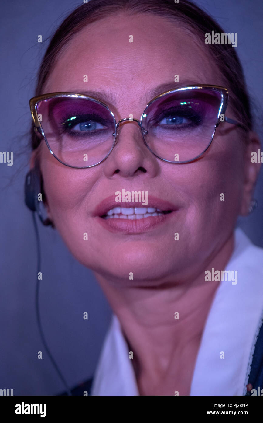 Moscow, Russia. 3rd September 2018. Italian actress Ornella Muti attends a press conference after the Moscow pre-premiere of the Crystal Palace international opera-ballet production based on music by American-Maltese composer Alexey Shor and staged at the State Kremlin Palace in Moscow Credit: Nikolay Vinokurov/Alamy Live News Stock Photo