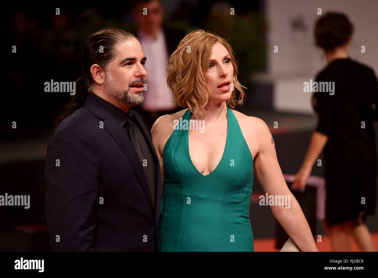 Venice, Italy. 3rd Sept 2018. The film director S. Craig Zahler and his  company can be seen on the red carpet of the film screening "Dragged Across  Concrete" at the Venice Film