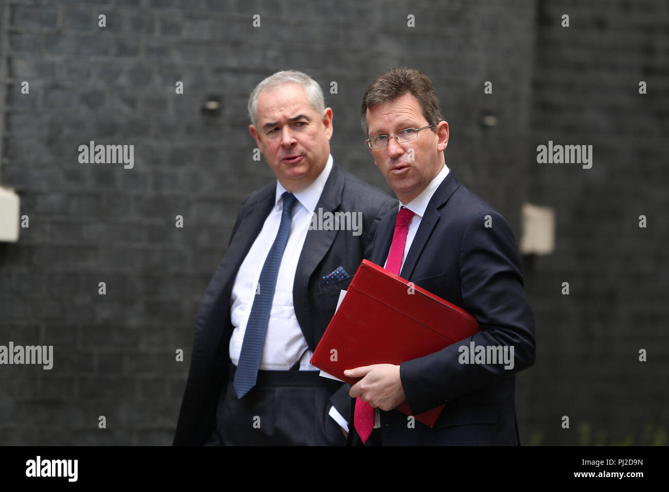 London, UK,4th Sep 2018. Jeremy Wright MP ( R )  Secretary of State for Digital, Culture, Media and Sport  attends a Cabinet meeting at 10 Downing Street, London Credit: WFPA/Alamy Live News Stock Photo