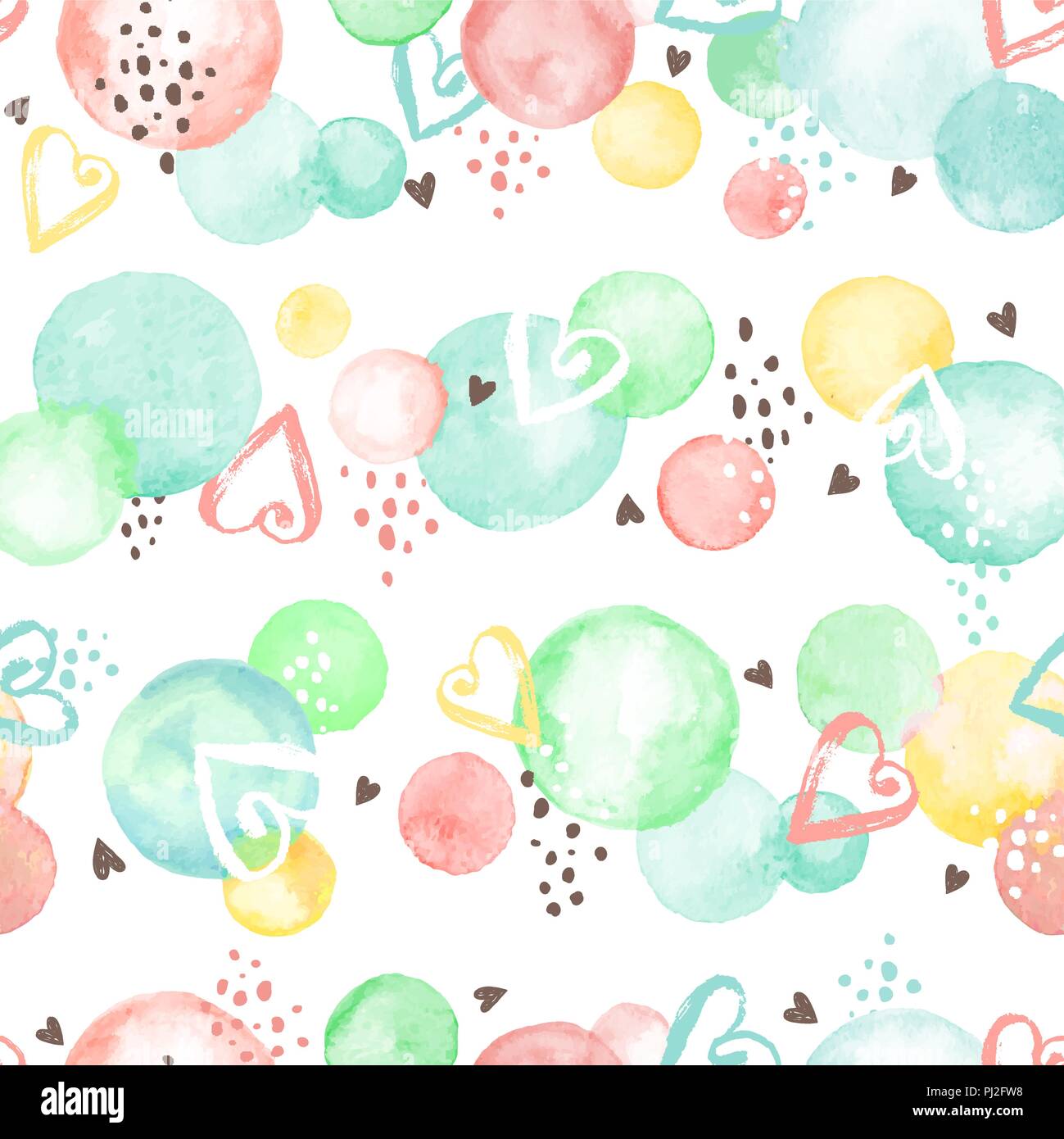watercolor circles pattern Stock Vector